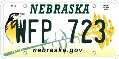 NE license plate WFP723