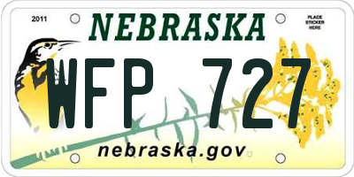 NE license plate WFP727
