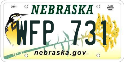 NE license plate WFP731