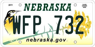 NE license plate WFP732