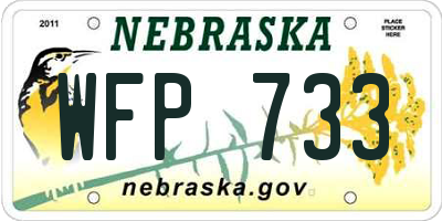 NE license plate WFP733