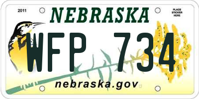 NE license plate WFP734