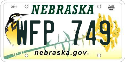 NE license plate WFP749