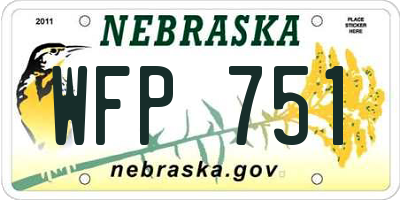 NE license plate WFP751