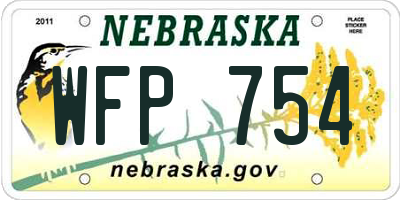 NE license plate WFP754