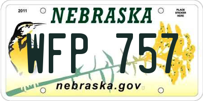NE license plate WFP757