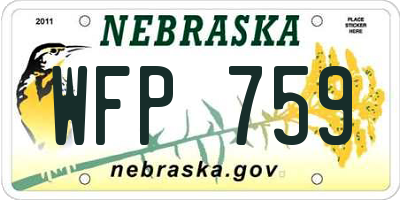 NE license plate WFP759
