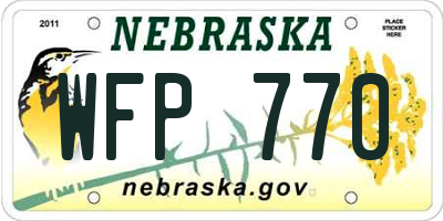 NE license plate WFP770