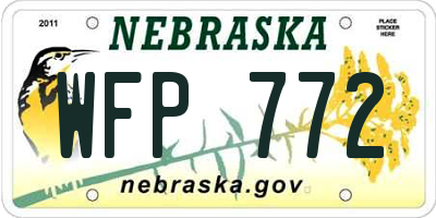 NE license plate WFP772
