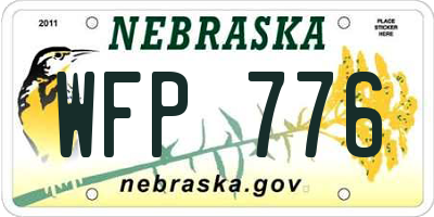 NE license plate WFP776