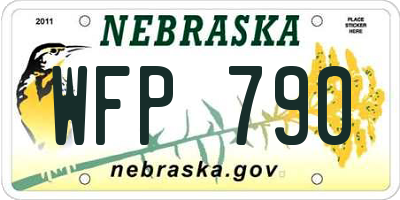 NE license plate WFP790