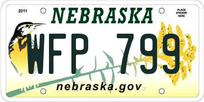 NE license plate WFP799