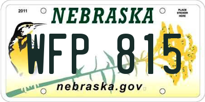 NE license plate WFP815