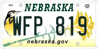 NE license plate WFP819