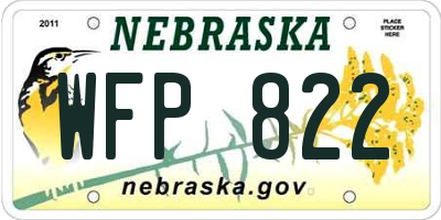 NE license plate WFP822