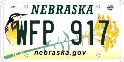 NE license plate WFP917