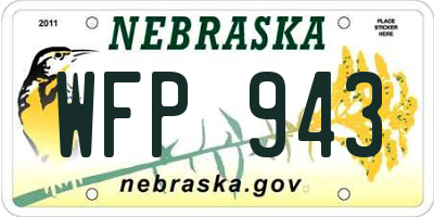 NE license plate WFP943