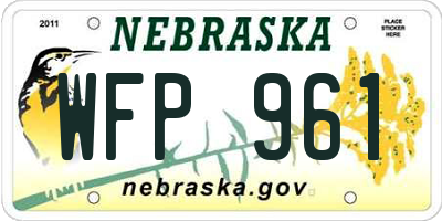 NE license plate WFP961