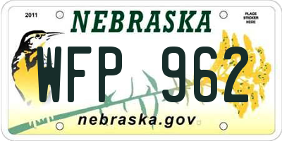 NE license plate WFP962