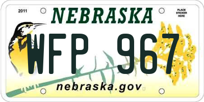 NE license plate WFP967