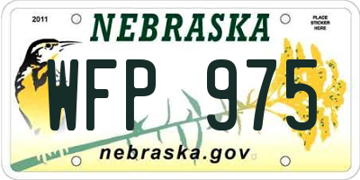 NE license plate WFP975
