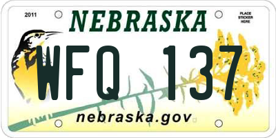 NE license plate WFQ137