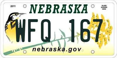 NE license plate WFQ167