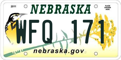 NE license plate WFQ171