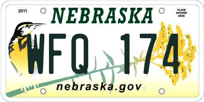 NE license plate WFQ174