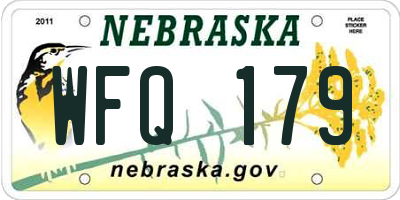 NE license plate WFQ179