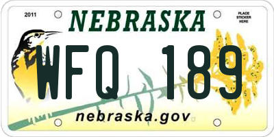 NE license plate WFQ189