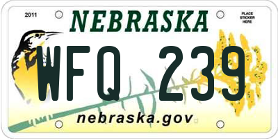 NE license plate WFQ239