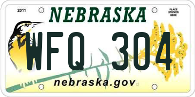 NE license plate WFQ304