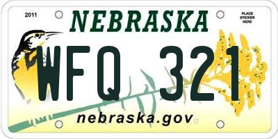 NE license plate WFQ321
