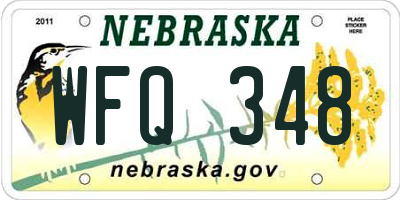 NE license plate WFQ348