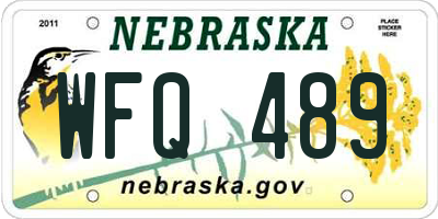 NE license plate WFQ489