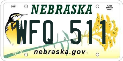 NE license plate WFQ511