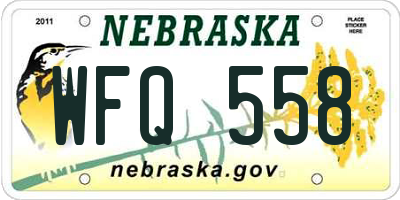 NE license plate WFQ558