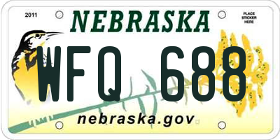 NE license plate WFQ688