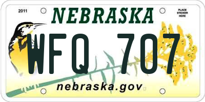 NE license plate WFQ707