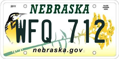 NE license plate WFQ712