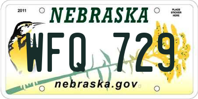 NE license plate WFQ729