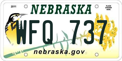 NE license plate WFQ737