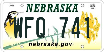 NE license plate WFQ741