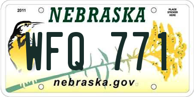 NE license plate WFQ771