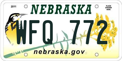 NE license plate WFQ772
