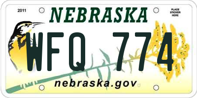 NE license plate WFQ774