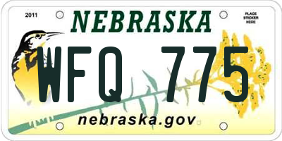 NE license plate WFQ775