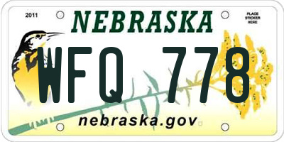 NE license plate WFQ778