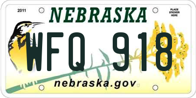 NE license plate WFQ918